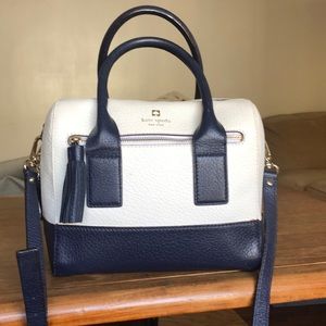 Kate Spade White & Navy Alessa Satchel